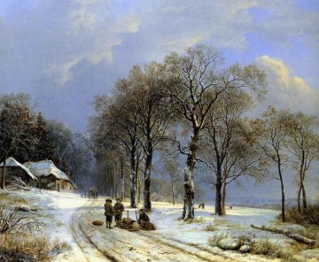 Winter Paysage Néerlandais Barend Cornelis Koekkoek Peinture à l'huile